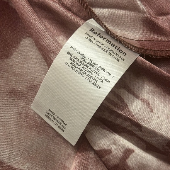 NEW Reformation Vida Long Satin Dress in Siena Brown Floral | size US 4 - Picture 12 of 14